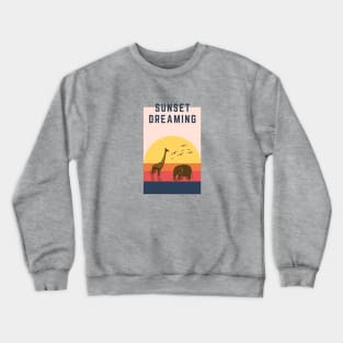 Vintage Sunset dreaming in Africa safari masai mara Crewneck Sweatshirt